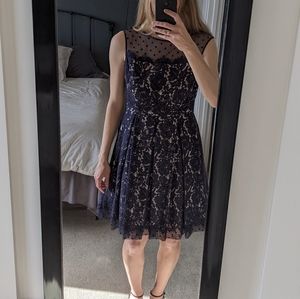 Eliza J Lace & Polka Dot Dress